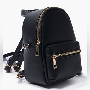 Faux Leather Mini Backpack